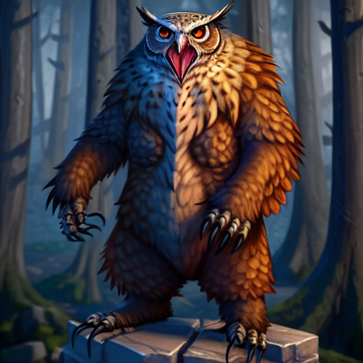 00002-3961032445-Portrait of a Necromancer Owlbear standing atop a pile of bones, Volumetric lighting, concept art, brush stroke style, artstatio.png